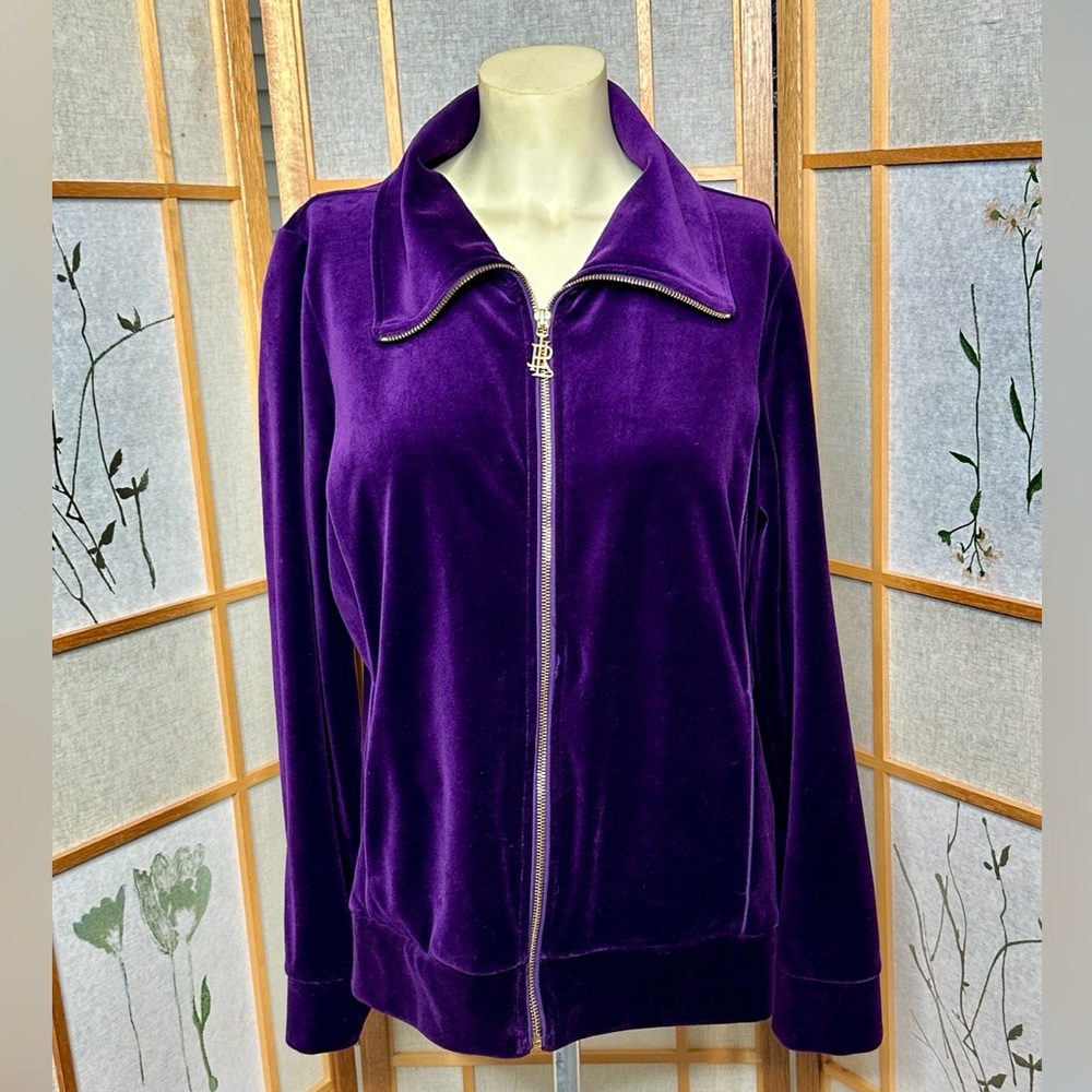 Lauren Ralph Lauren purple velour track jacket Sizes Large